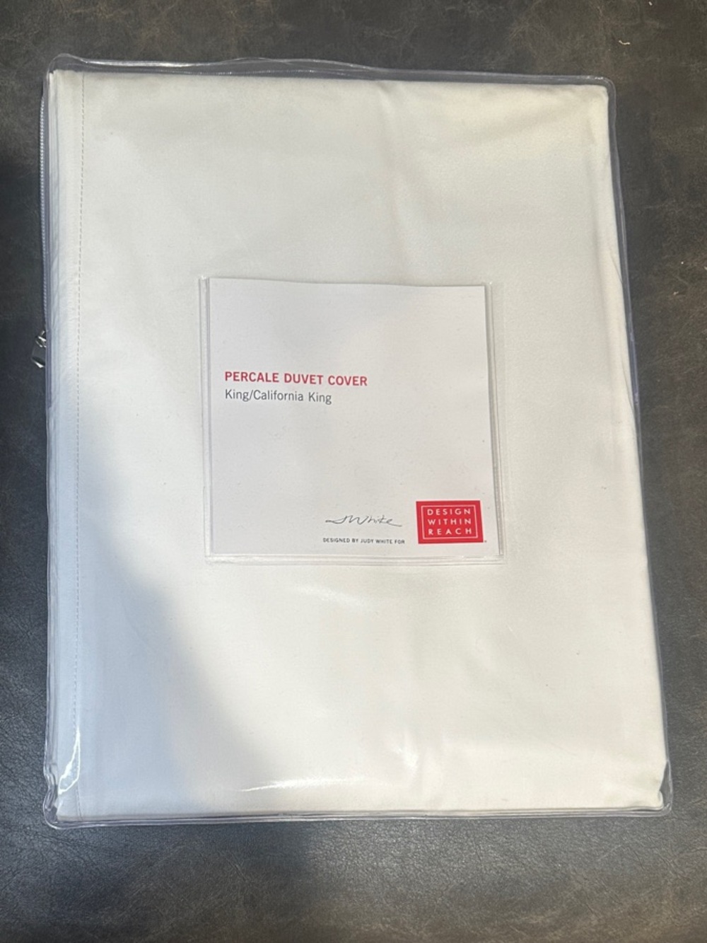 Design Within Reach White Percale Duvet Cover - King/California King